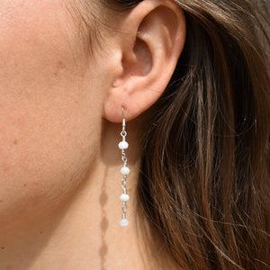 White Agate Rosary Earrings