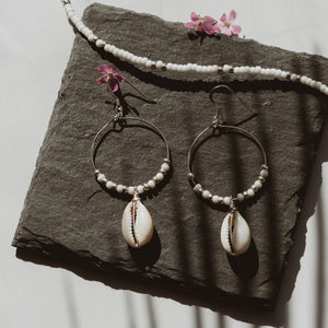 Silver and White Malolo Hoops